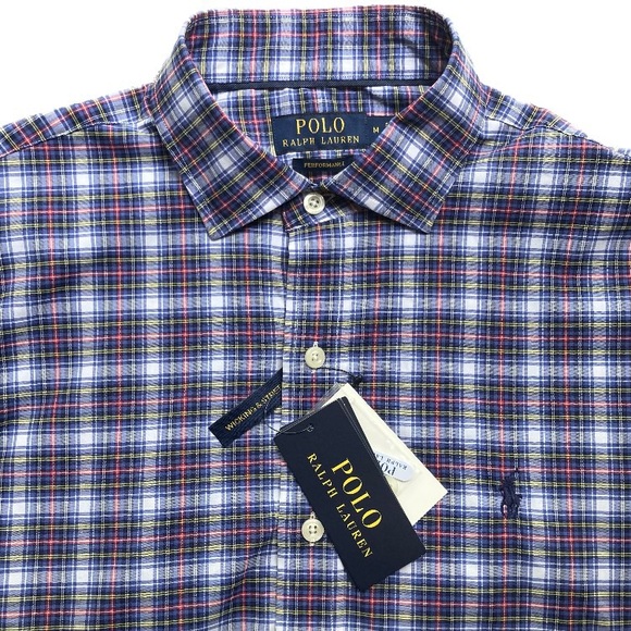 NWT Polo Ralph Lauren Men’s Performance LS Shirt Ivy Golf Club Blue Multi M - Picture 1 of 12